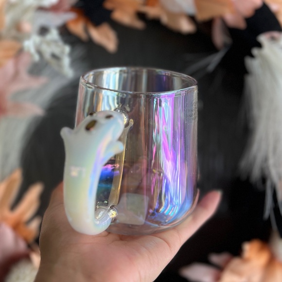 ✨NEW👻Iridescent Glass Mug with Ghost Handle and Iridescent Ghost Mug💖 - Picture 10 of 12